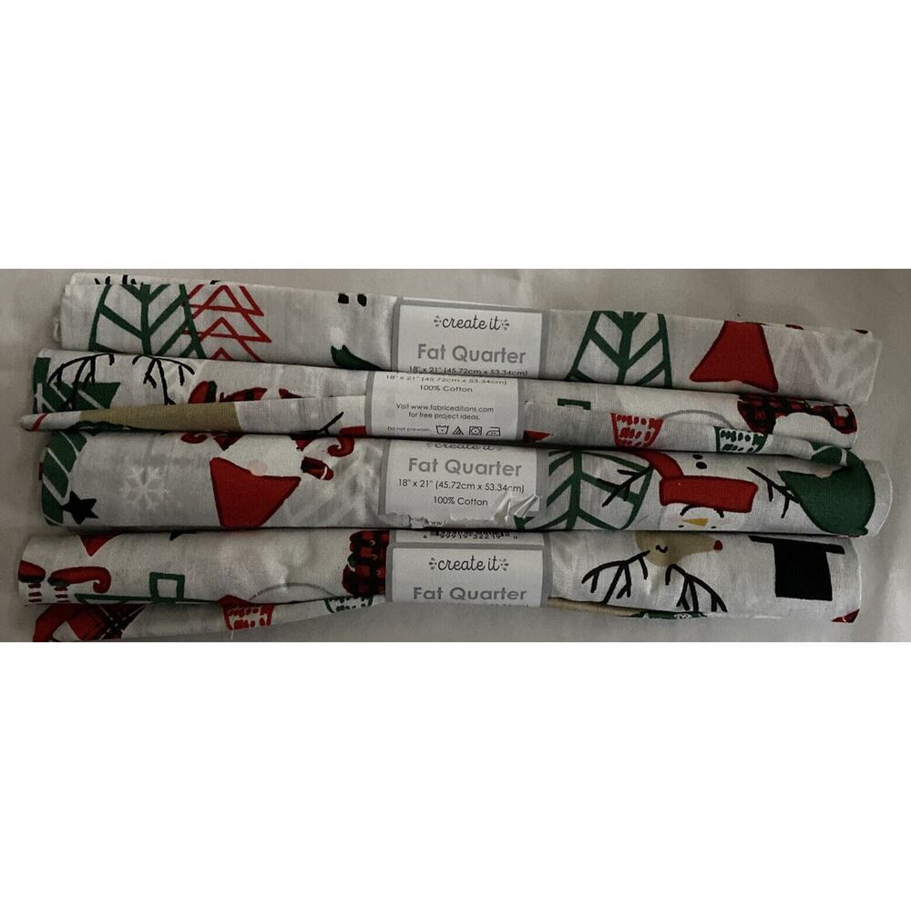 Create It Fat Quarters Fabric (Gnome Friends) 100%‎ Cotton.18 X 21 Each Lot Of 4